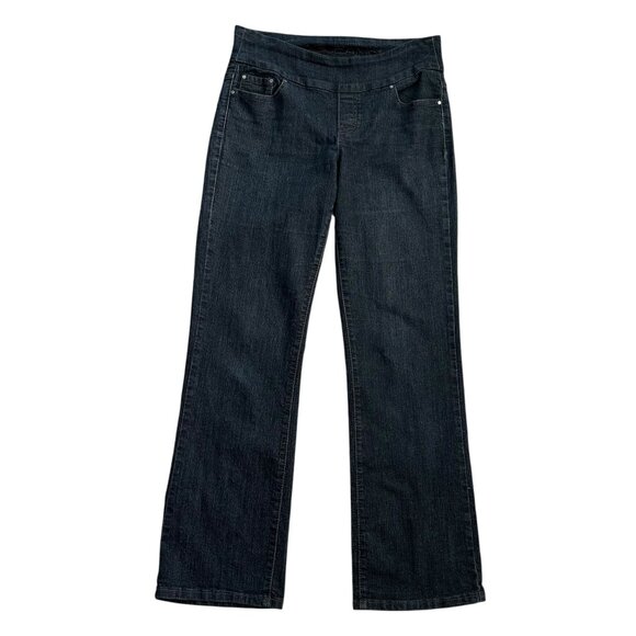 JAG Jeans Women's Size 10 Pull On High Rise Boot Leg Dark Wash Blue Jeans - Picture 1 of 7